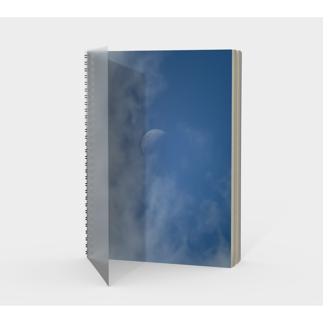 Notebook, Spiral-Bound, Custom Designed with our Half Moon Picture, Front