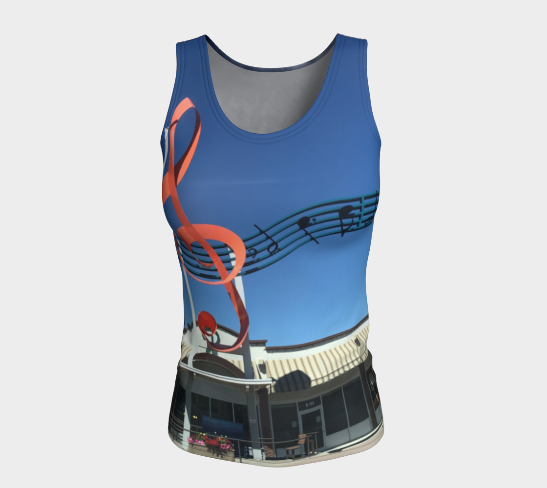 Fitted Tank for women: Music Design (Long), Front