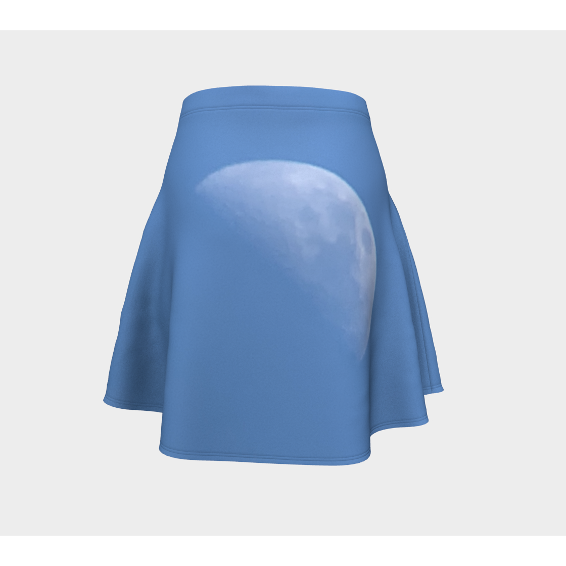 Flare Skirt for Women with: Half Moon Design, Back
