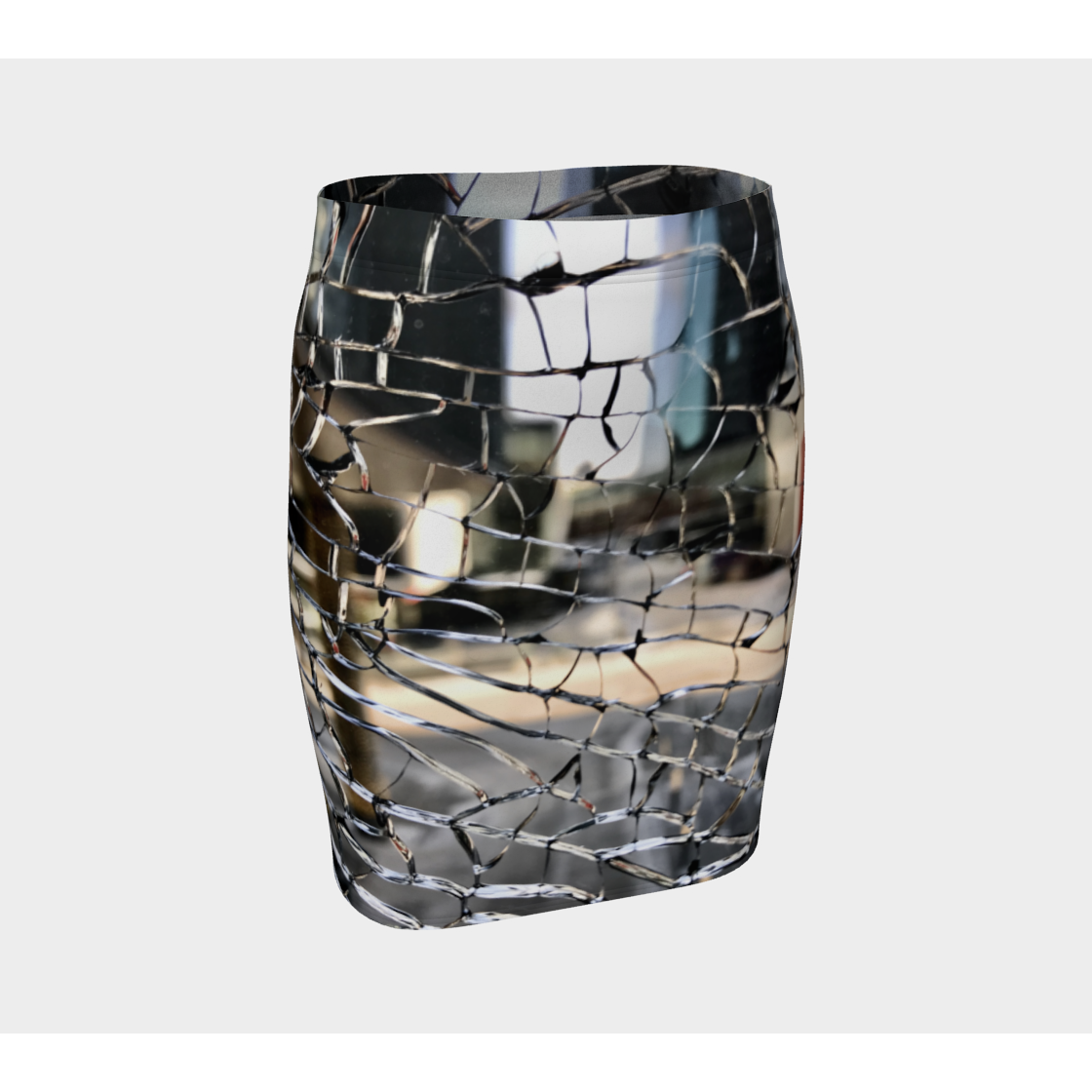 Fitted Skirt for Women with our Broken Glass Picture, Front