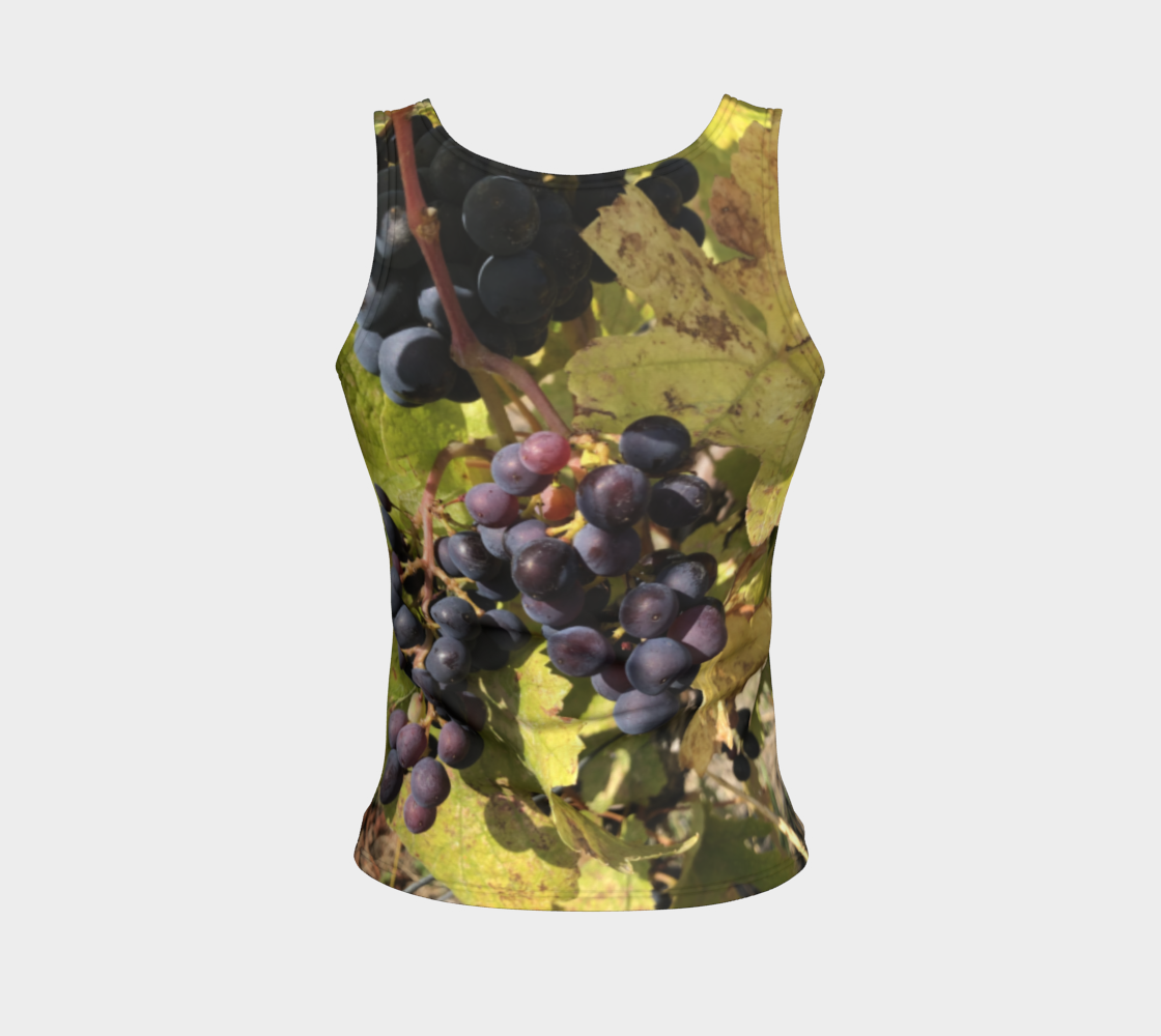 Fitted Tank for women: Fall Grapes Design (Regular), Back View