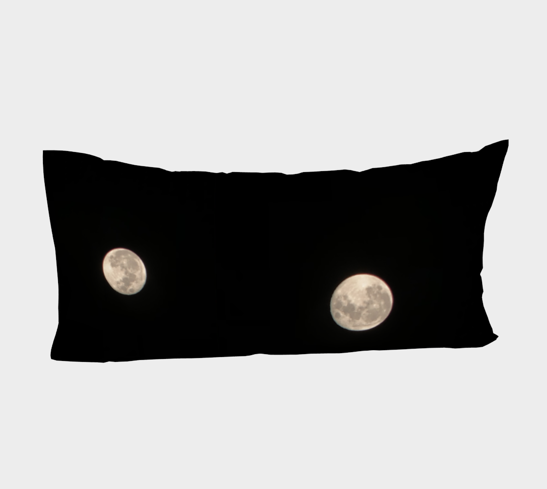Bed Pillow Sleeve with our Moon at Night Picture, King Size Back