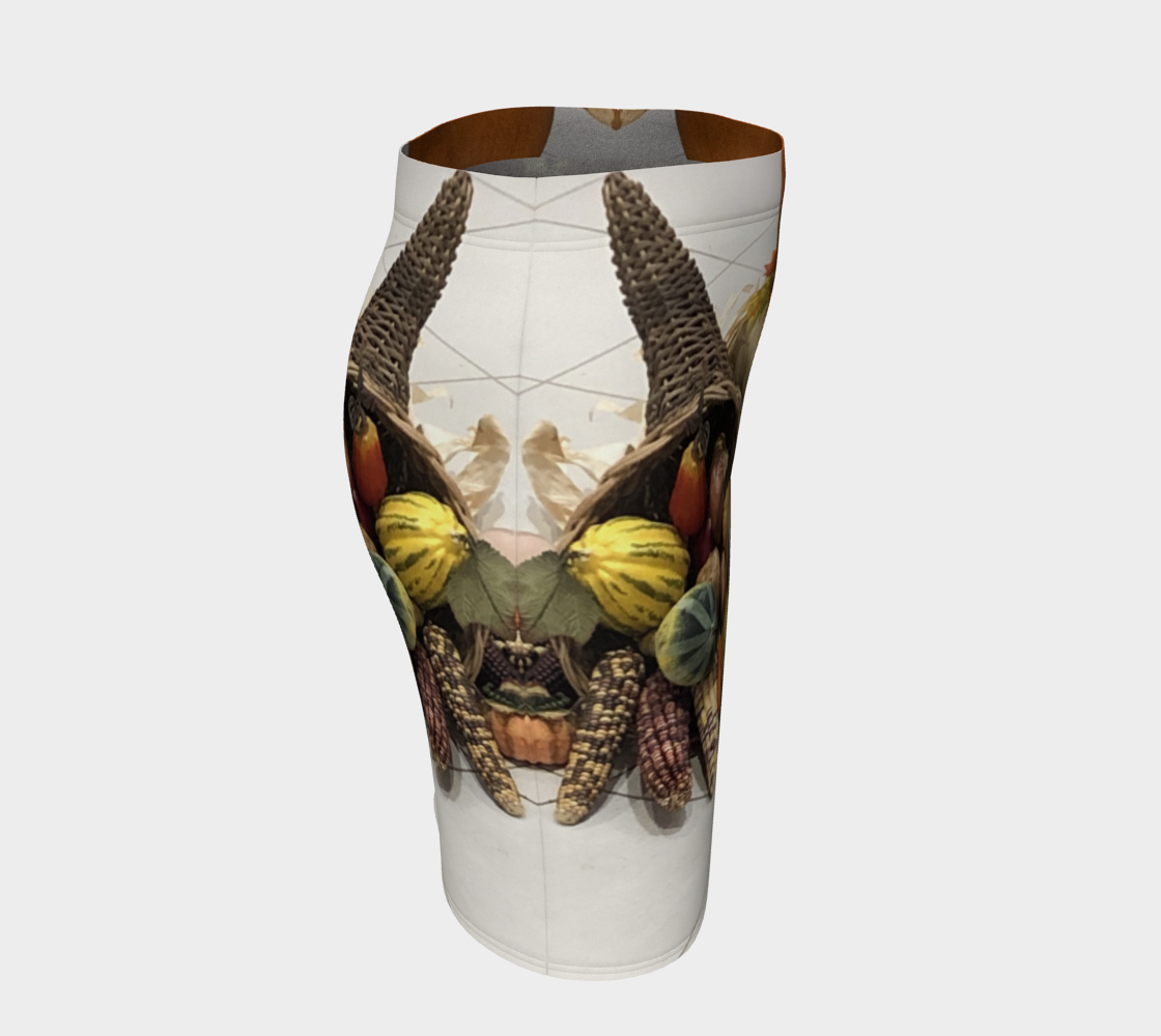 Fitted Skirt for Women with our Cornucopia Picture, Right Side