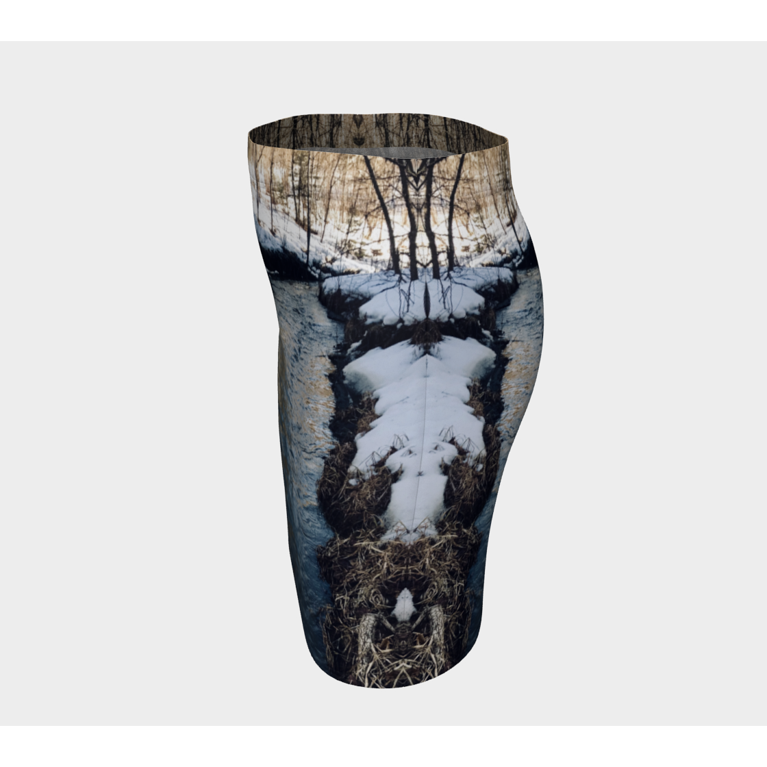 Fitted Skirt for Women with our  River Running Picture, Left Side