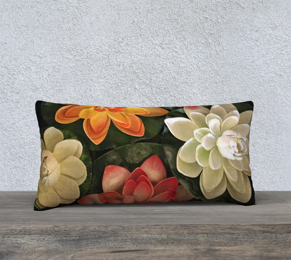 24x12 Pillow Case with our Flower Bowl Picture, Front
