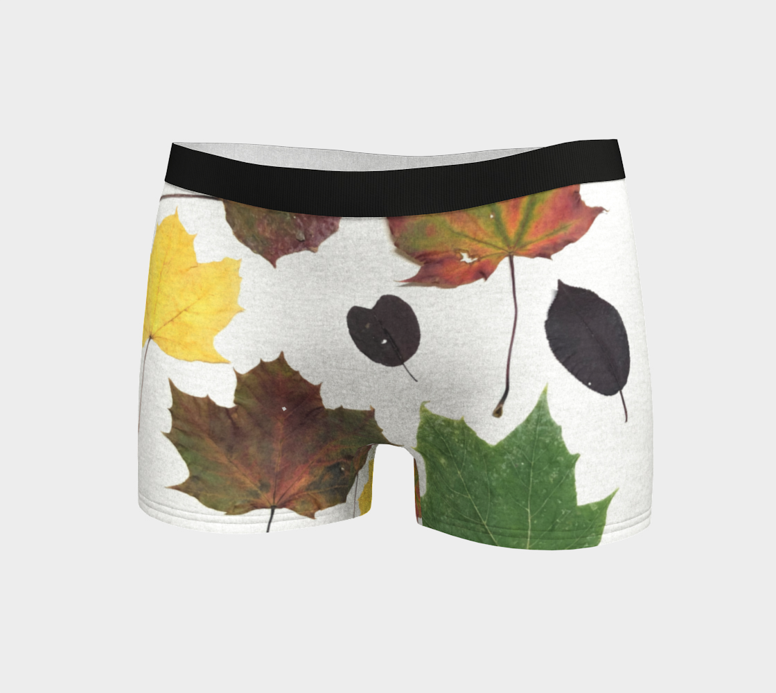 Boy Shorts, Women's Underwear, Fall Leaves, Front View