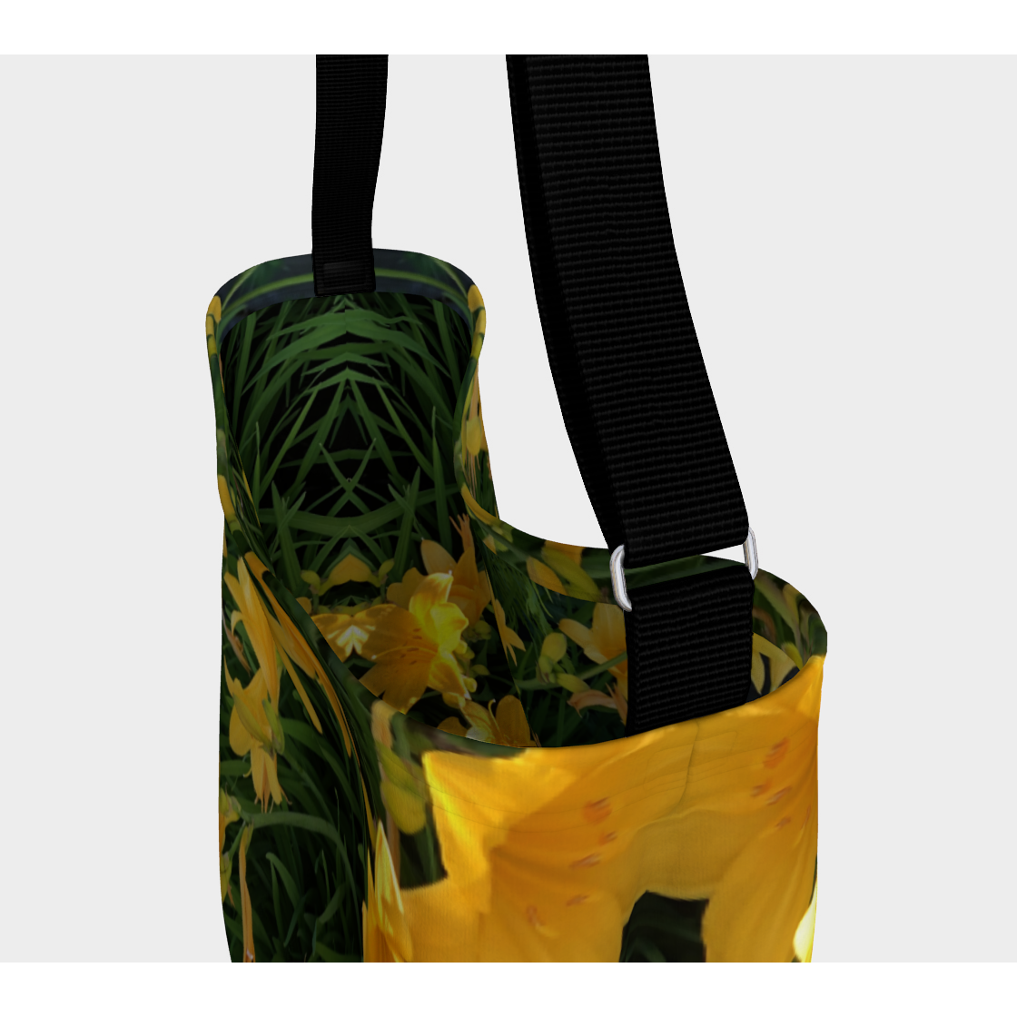 Day Tote with our Yellow Lily Design, Inside