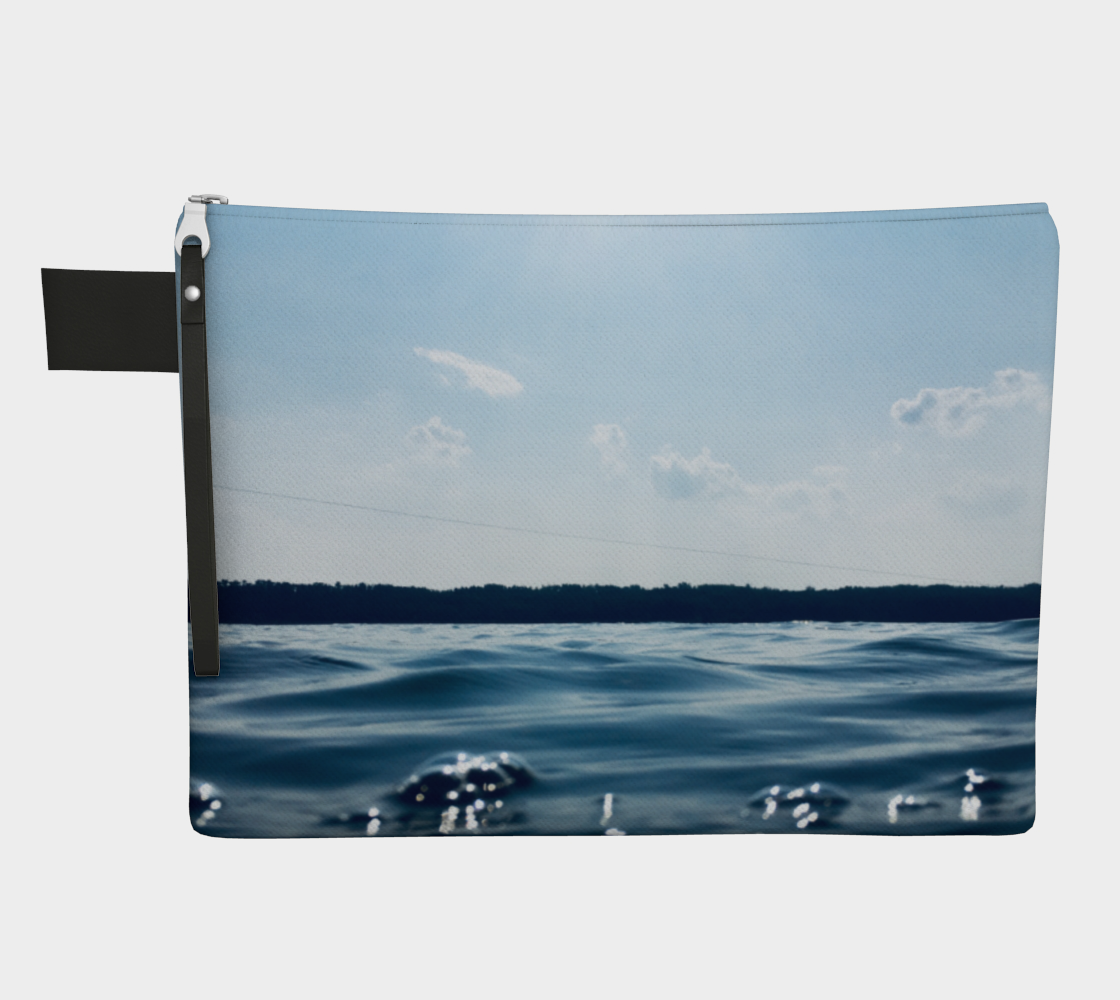 Zipper Bag, Carry-All, Custom Designed with our Blue Lake Picture, Front