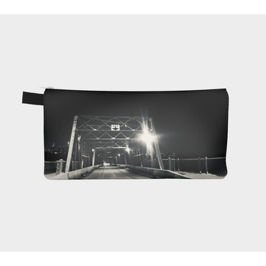 Pencil Case, Custom Designed Bag with our Bridge at Night Picture, Back