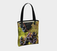 Tote Bag for Women with: Fall Grapes Design, Back with tan inside