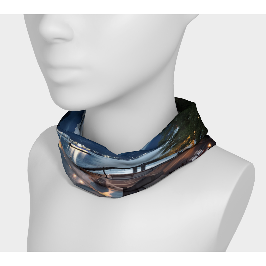 Headband for Women designed with: A Night by the Water, As a Scarf