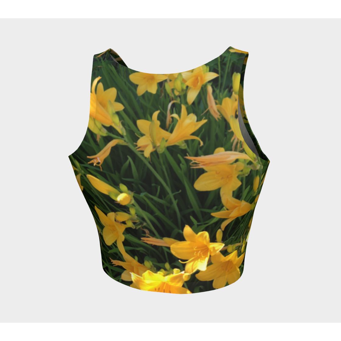 Crop Top for Women: Yellow Lily, Back