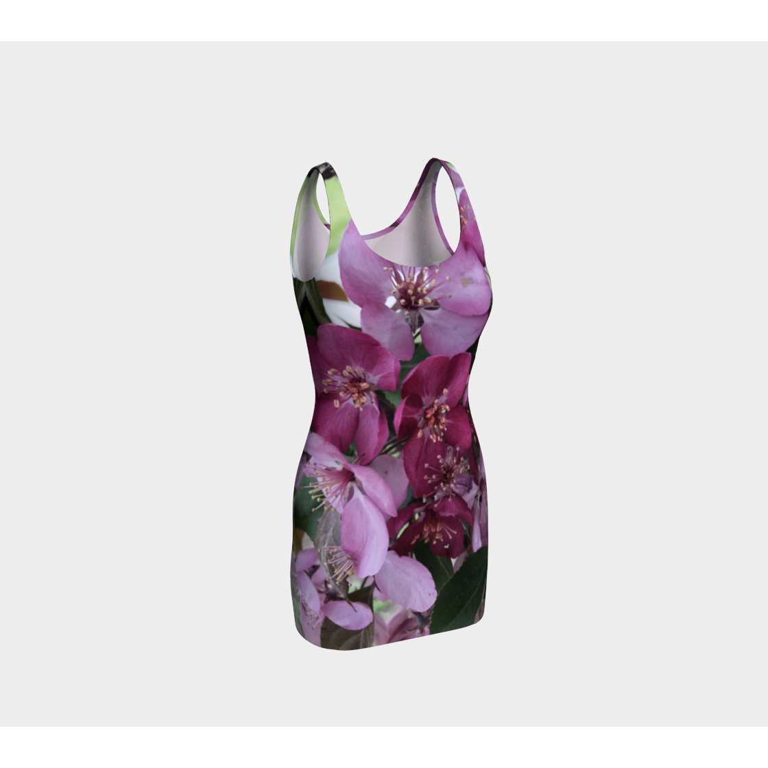 Bodycon Fitted Dress for Women: Flower Petal Design, Front