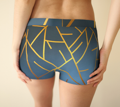 Boy Shorts, Women's Underwear, Geometric Design, Modelled Back