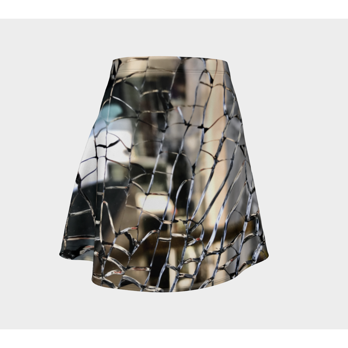 Flare Skirt for Women with: Broken Glass Design, Front