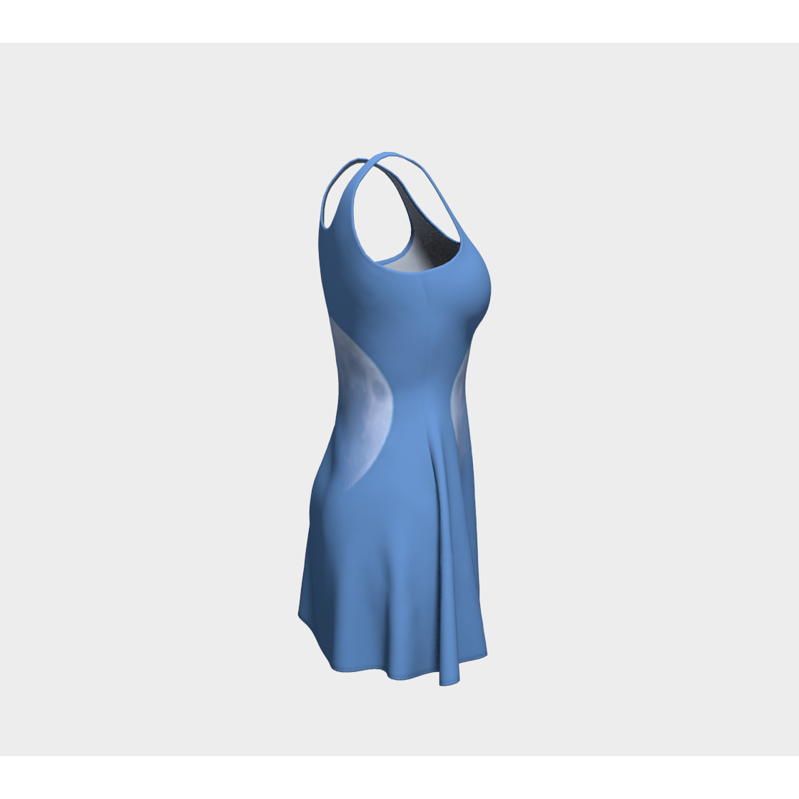 Flare Dress for Women: Half Moon Design (Mirror Back), Right Side