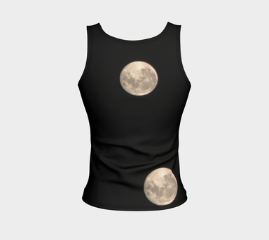 Fitted Tank for women: Moon at Night Design (Regular), Back