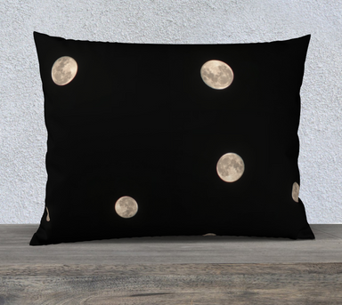 26x20 Pillow Case with our Moon at Night Picture, Front