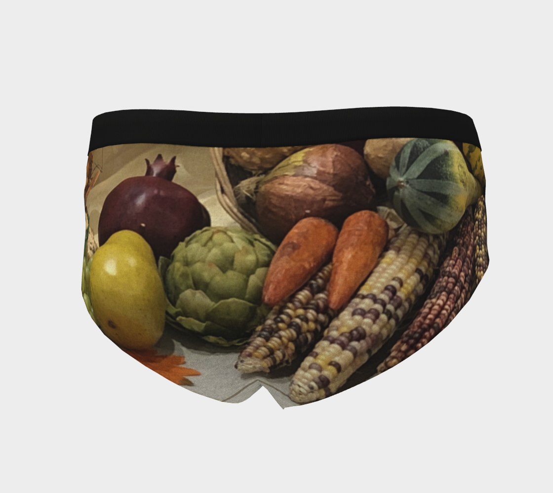 Cheeky Briefs, Women's Underwear, Cornucopia Design, Back View