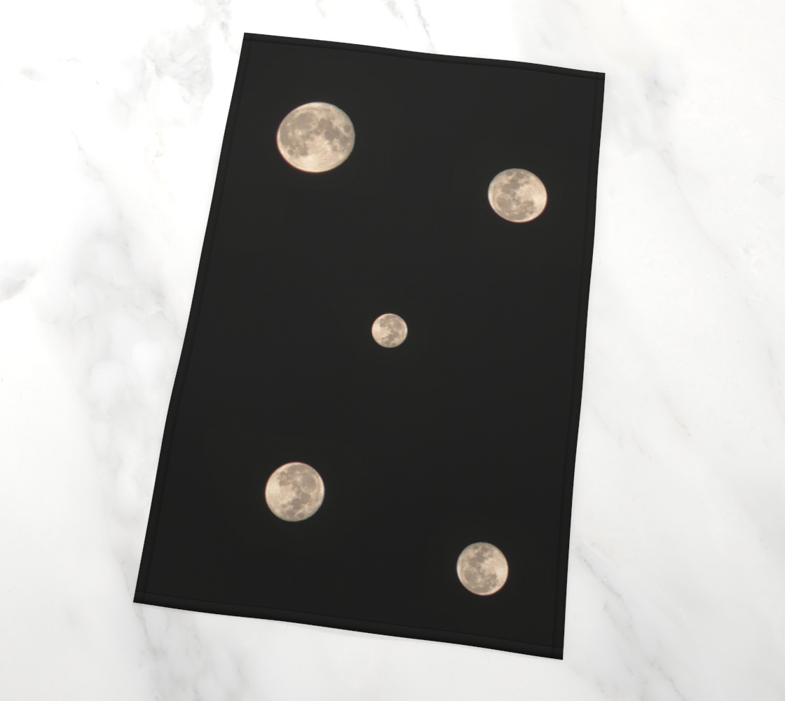 Tea Towel with out Moon at Night Design, Flat