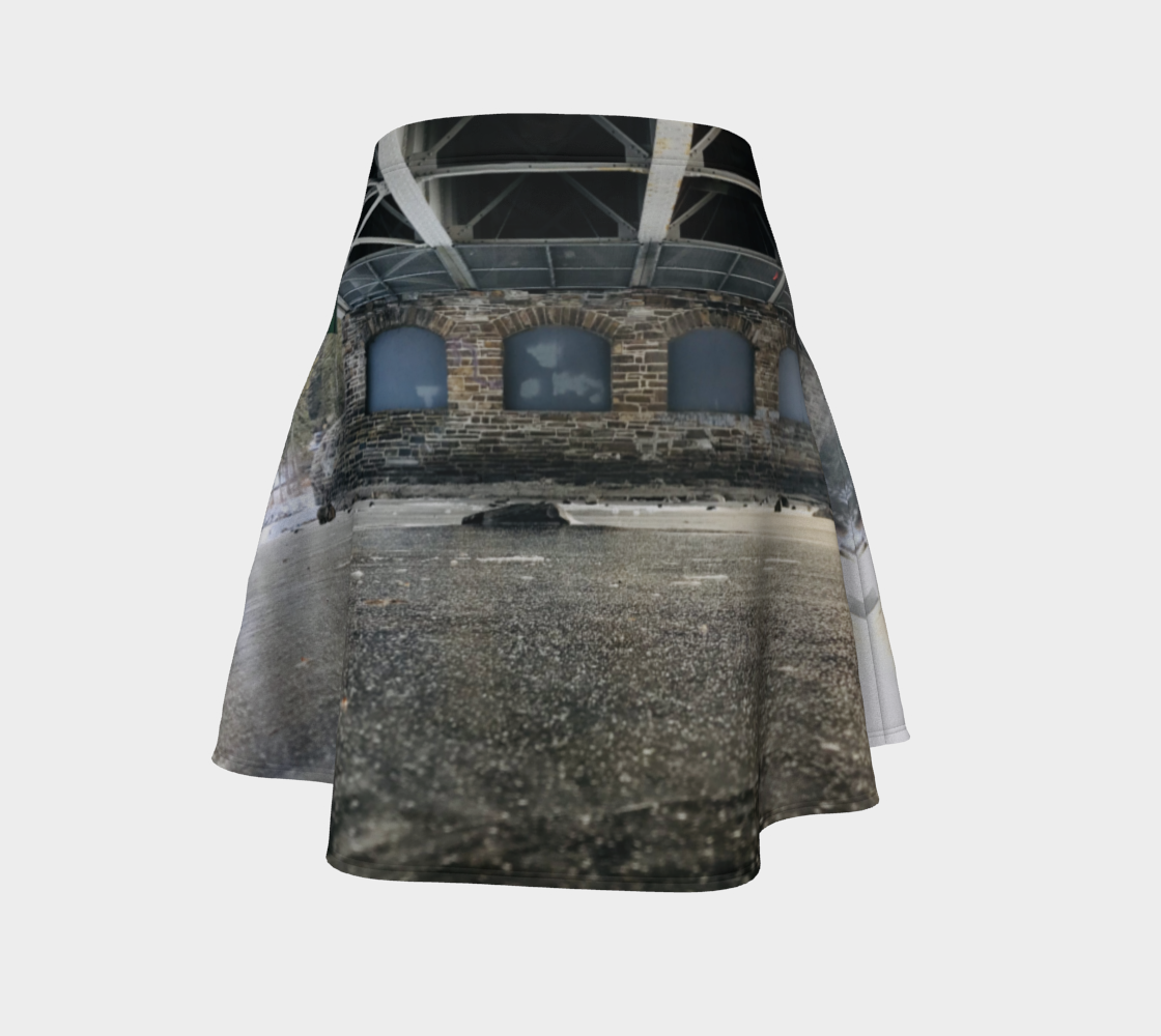 Flare Skirt for Women with: Under The Bridge Design, Back