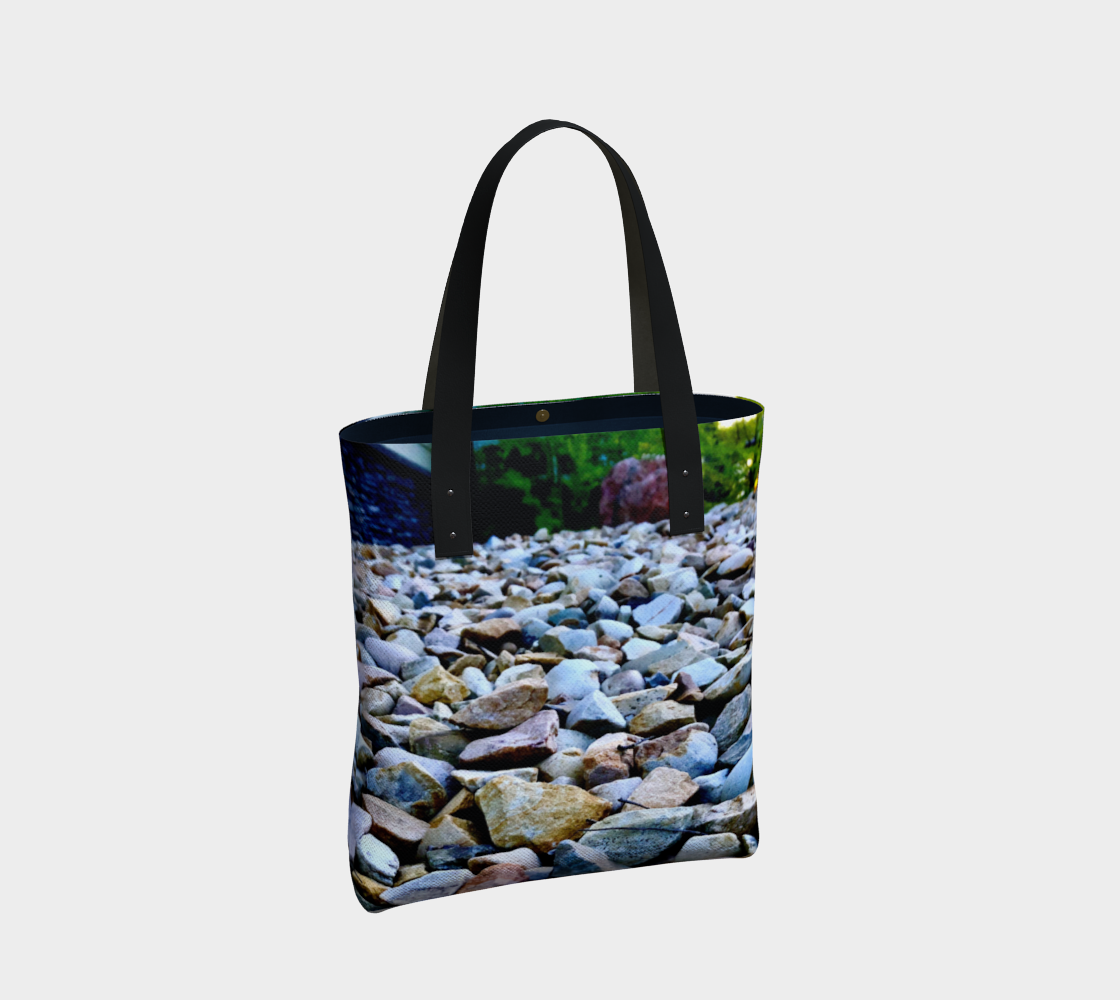 Tote Bag for Women with: Rocks Design, Dark Inside, Back
