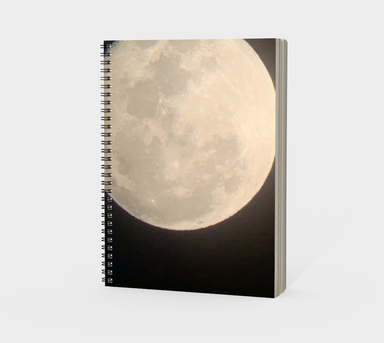 Notebook, Spiral-Bound, Custom Designed with our Moon at Night Picture (Without Cover), Front
