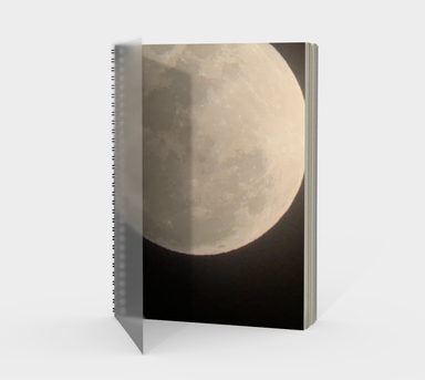 Notebook, Spiral-Bound, Custom Designed with our Moon at Night Picture (With Cover), Front